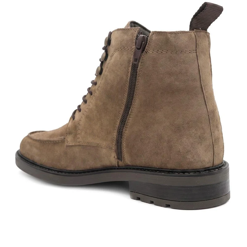 Endric Leather Lace Up Boots - ENDRIC / 330 100 - Taupe Suede