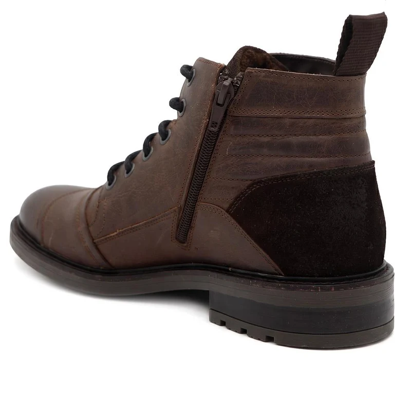 Everett Wide Fit Leather Boots - EVERETT / 330 101 - Dark Brown