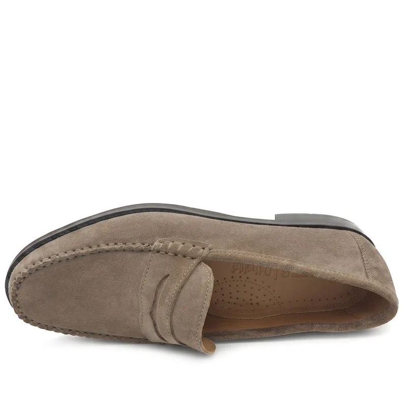 Quennell Leather Penny Loafers - QUENNELL / 326 786 - Taupe Suede