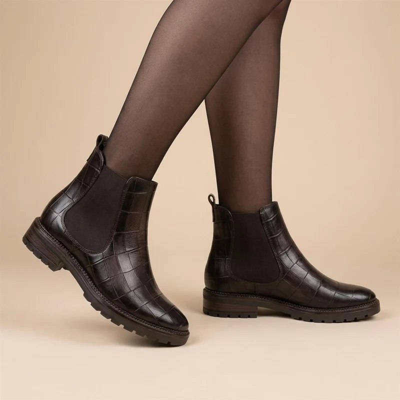 Narnia Leather Chelsea Boots - NARNIA / 329 785 - Brown Croc