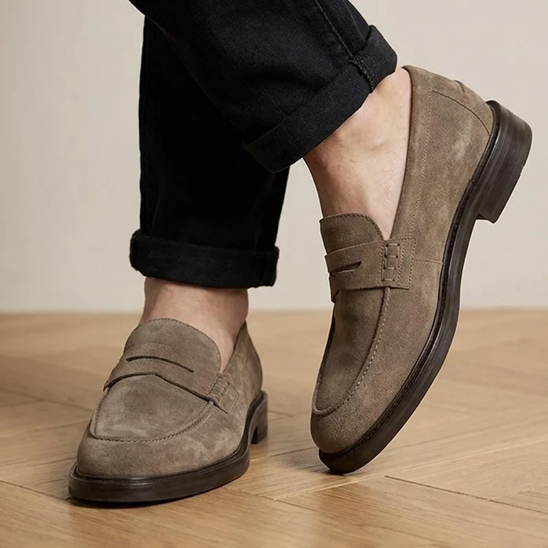 Raynor Smart Leather Penny Loafers - RAYNOR / 329 983 - Taupe Suede