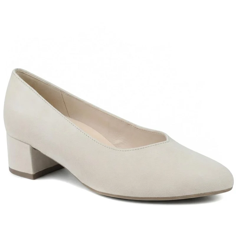 Dixie Gabor Block Heeled Leather Court Shoes - GAB41512 / 327 007 - Taupe