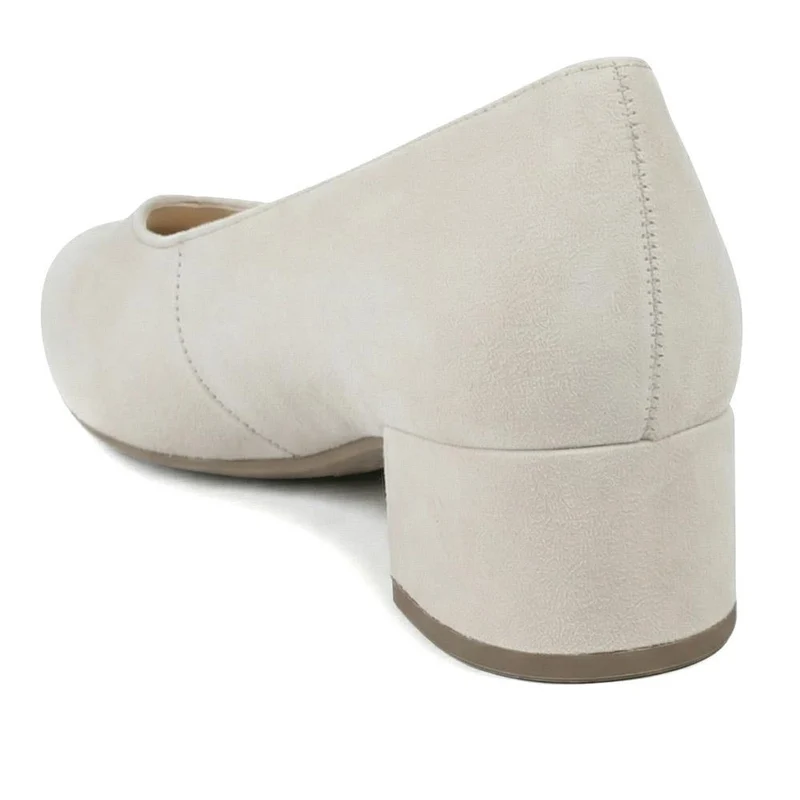 Dixie Gabor Block Heeled Leather Court Shoes - GAB41512 / 327 007 - Taupe