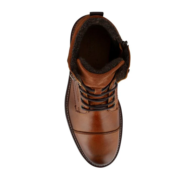 Dusseldorf Leather Lace-Up Boots - DUSSELDORF / 323 686 - Tan
