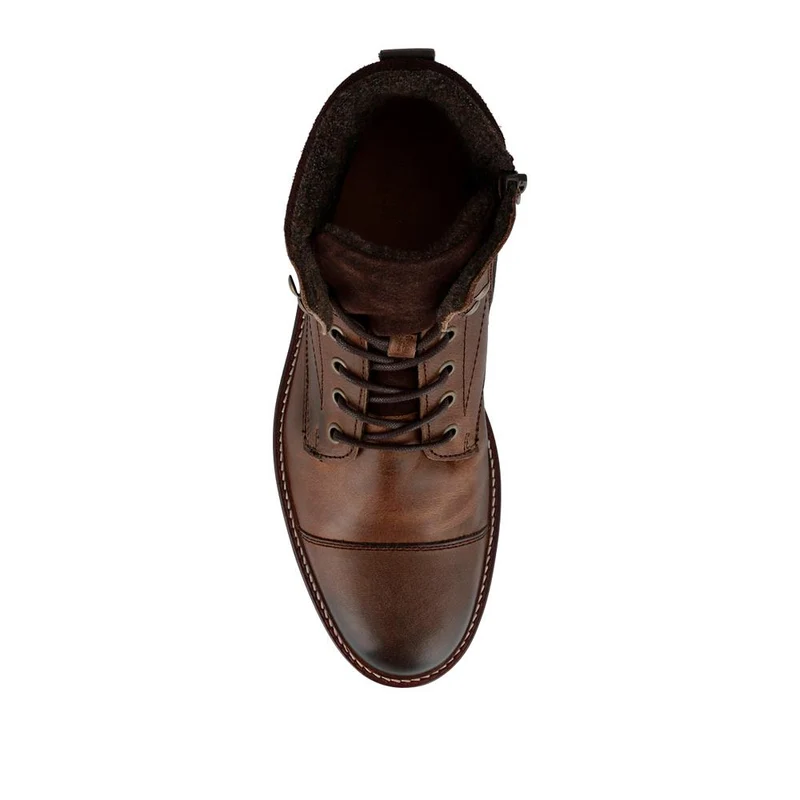 Dusseldorf Leather Lace-Up Boots - DUSSELDORF / 323 686 - Brown