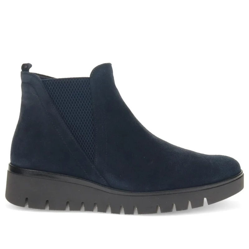 Dublin Gabor Chunky Leather Ankle Boots - GAB40505 / 325 879 - Navy Suede