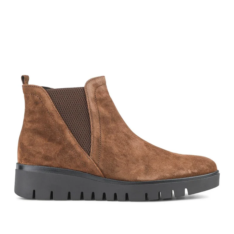Dublin Gabor Chunky Leather Ankle Boots - GAB40505 / 325 879 - Brown Suede