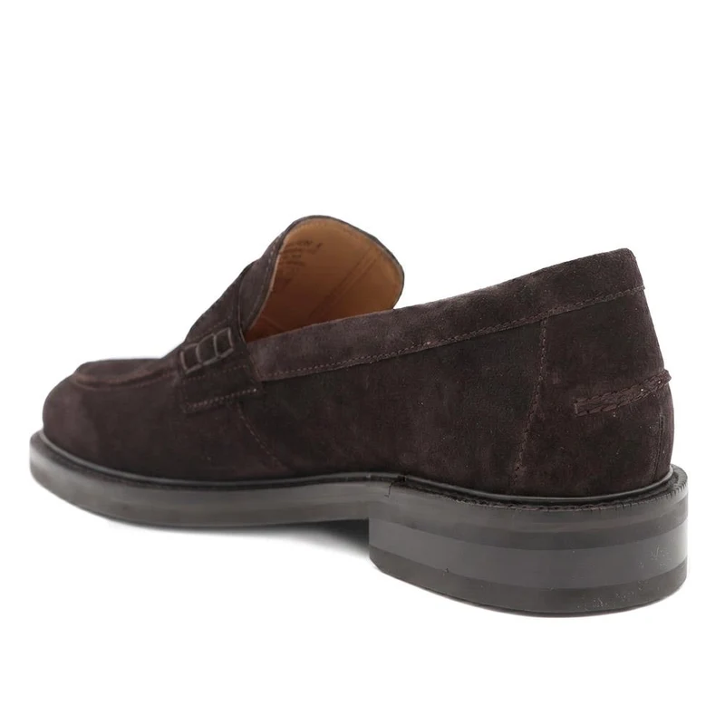 Raynor Smart Leather Penny Loafers - RAYNOR / 329 983 - Dark Brown Suede