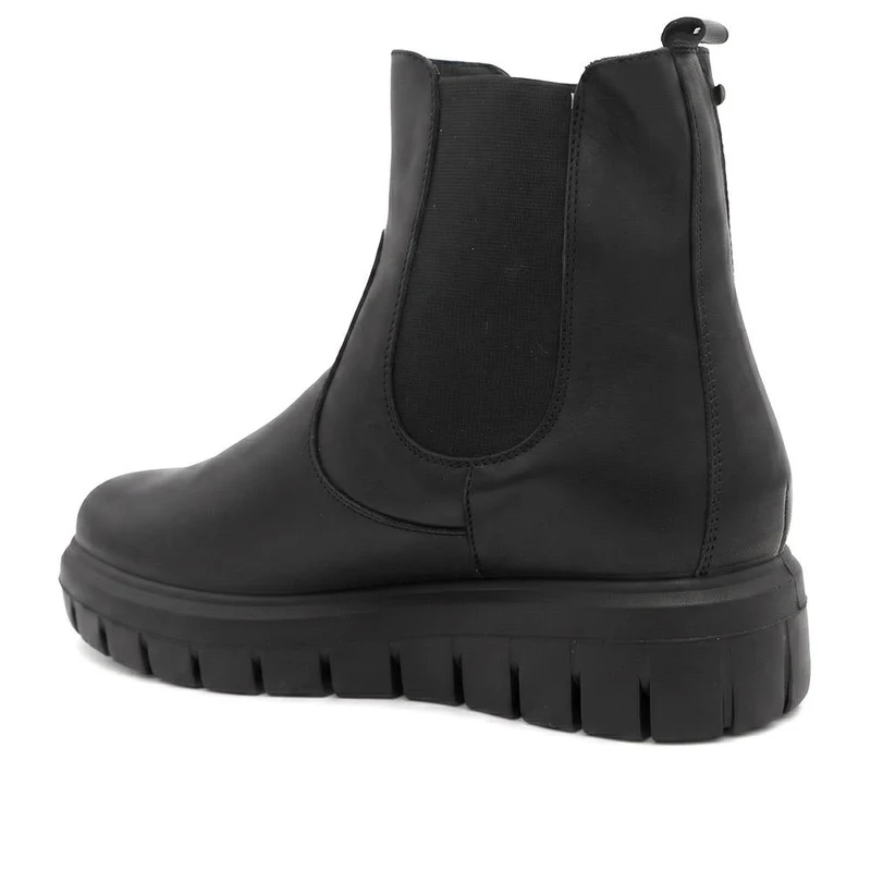 Marbella Leather Platform Heel Ankle Boots - MARBELLA / 330 144 - Black