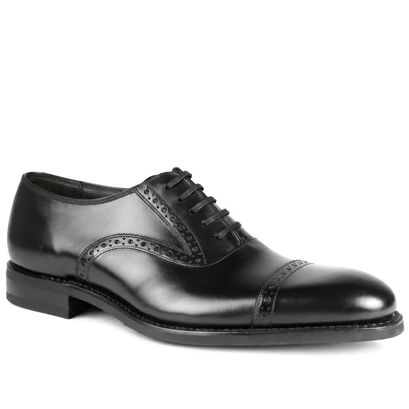 Loake Kellar Wide Fit Leather Brogues - LOA44501 / 330 535 - Black Leather