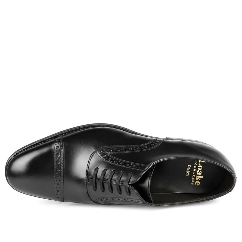 Loake Kellar Wide Fit Leather Brogues - LOA44501 / 330 535 - Black Leather