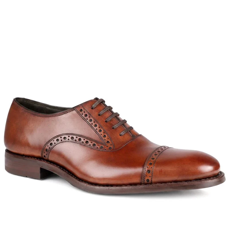 Loake Kellar Wide Fit Leather Brogues - LOA44501 / 330 535 - Tan Leather