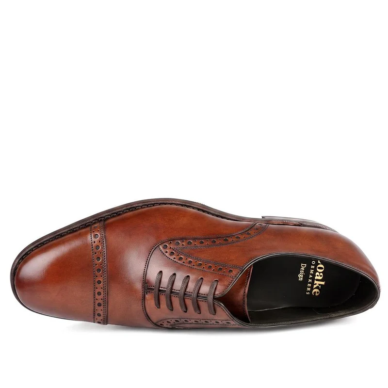 Loake Kellar Wide Fit Leather Brogues - LOA44501 / 330 535 - Tan Leather