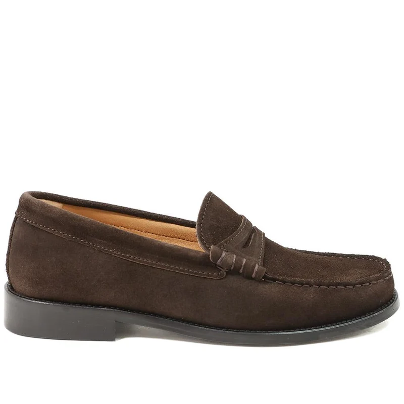 Perna Smart Leather Moccasins - PERNA / 327 304 - Chocolate Suede