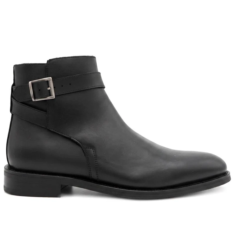 Castellino Smart Leather Ankle Boots w/ Buckle - CASTELLINO / 330 294