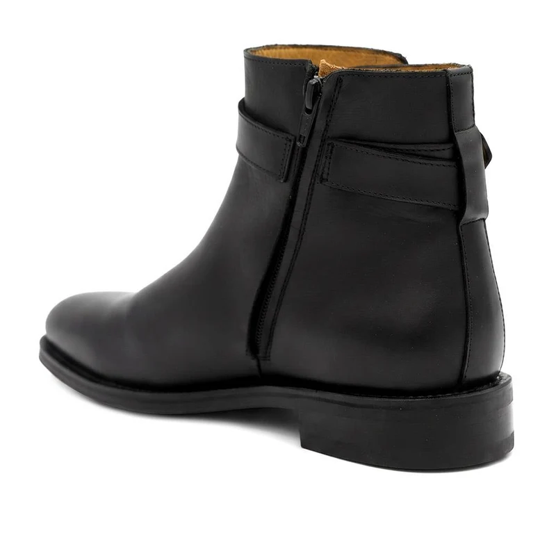 Castellino Smart Leather Ankle Boots w/ Buckle - CASTELLINO / 330 294 - Black
