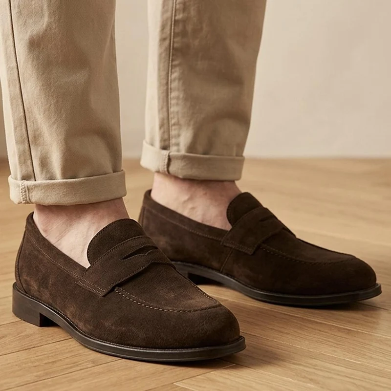 Colt Leather Penny Loafers - COLT / 330 297 - Brown Suede