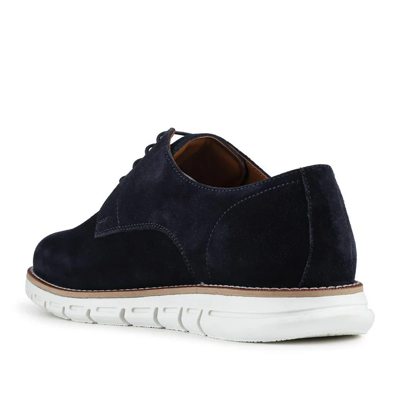 Longtown Leather Lace Up Cushioning Shoes - LONGTOWN / 328 825 - Navy Suede