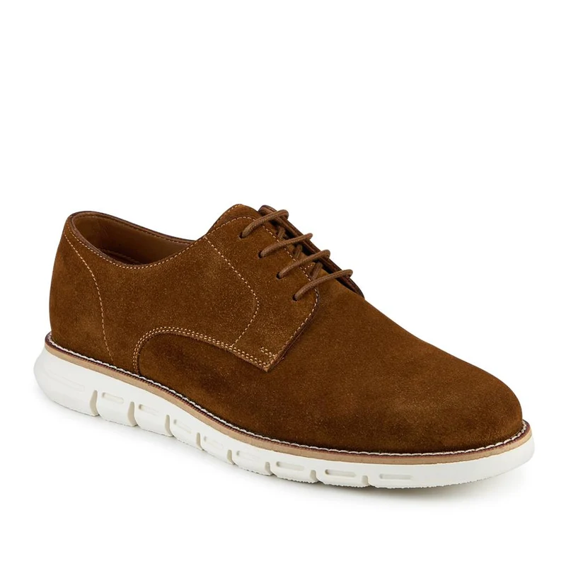 Longtown Leather Lace Up Cushioning Shoes - LONGTOWN / 328 825 - Tan Suede