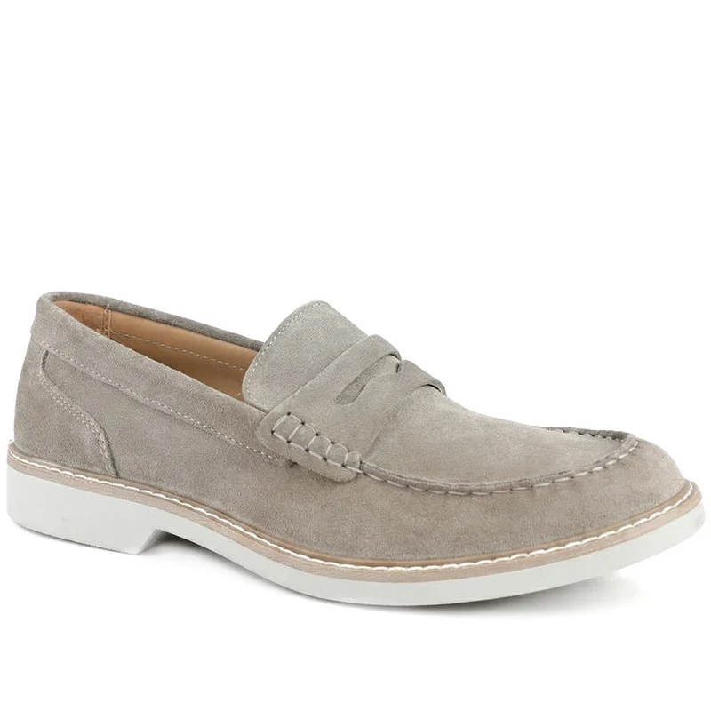 Ryland Wide Fit Leather Loafers - RYLAND / 329 187 - Taupe Suede
