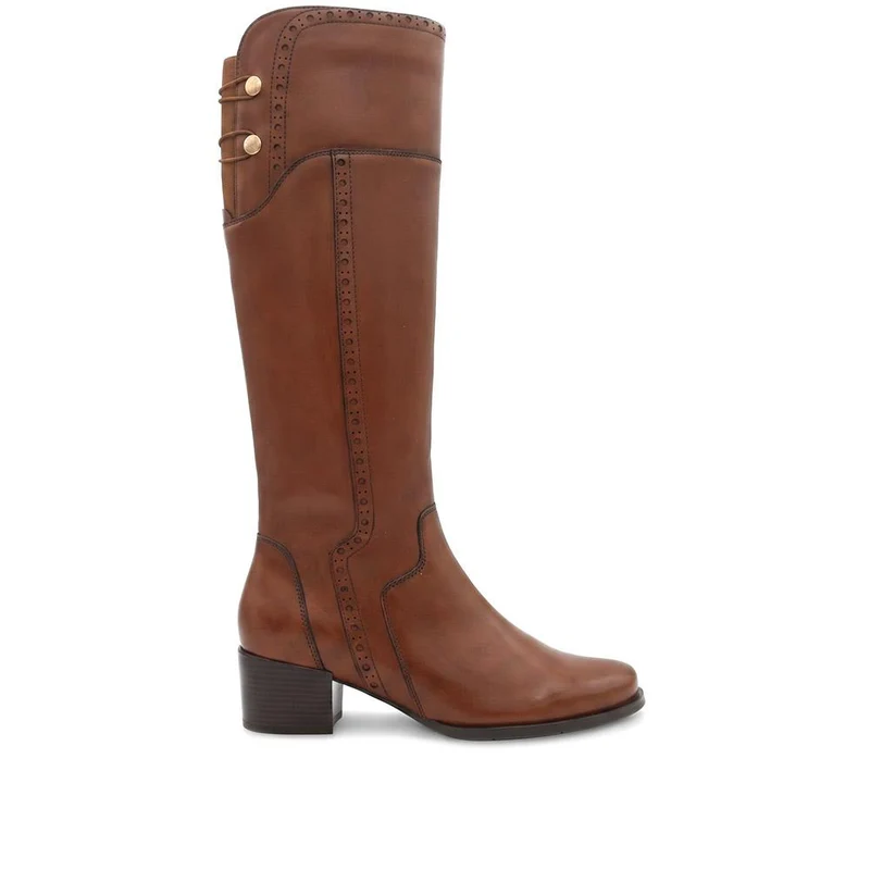 Rachel1 Small Calf Fit Leather Long Boots - RACHEL1S / 329 794 - Tan Leather
