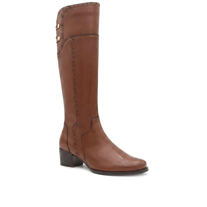 Rachel1 Small Calf Fit Leather Long Boots - RACHEL1S / 329 794 - Tan Leather