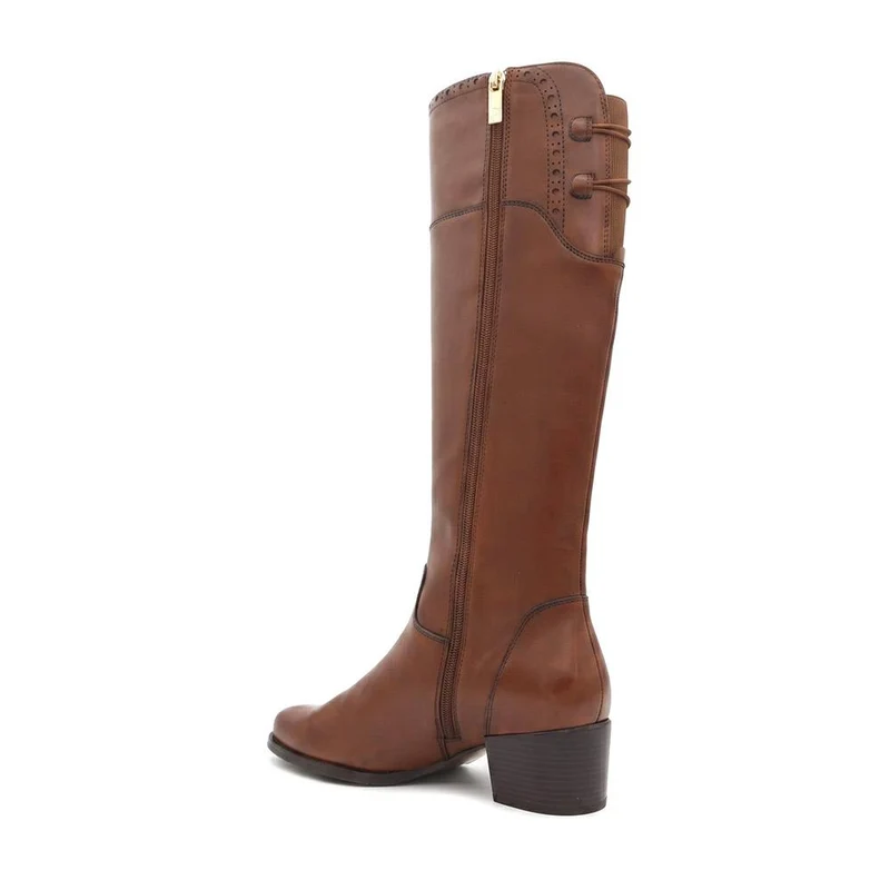 Rachel1 Small Calf Fit Leather Long Boots - RACHEL1S / 329 794 - Tan Leather