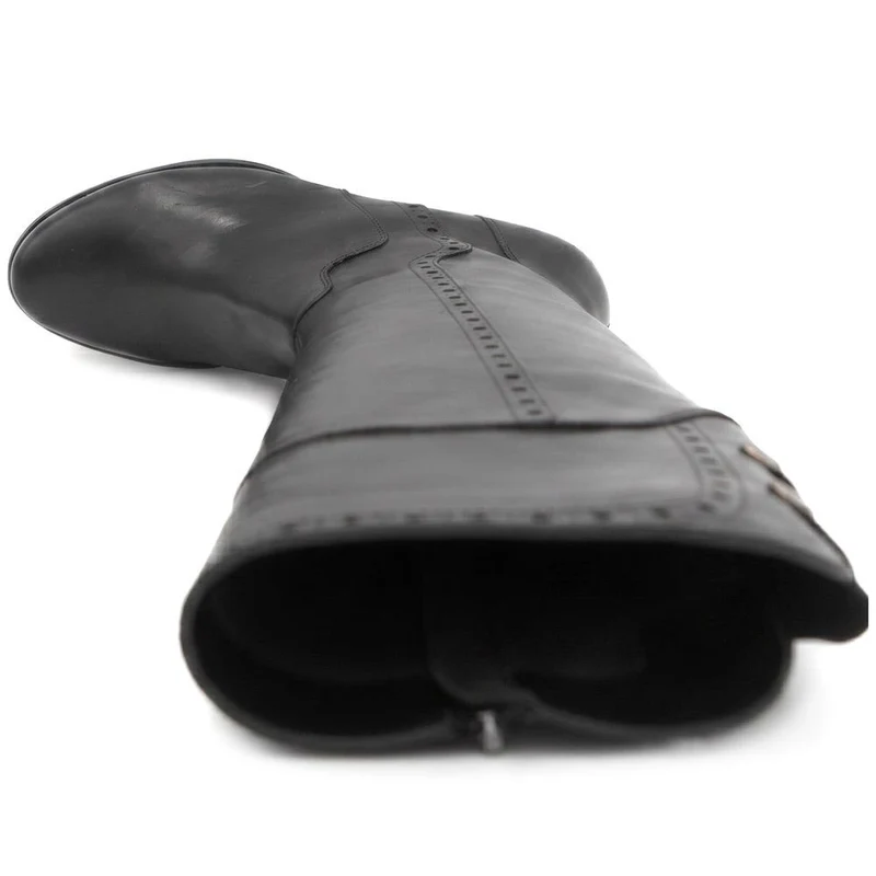 Rachel1 Small Calf Fit Leather Long Boots - RACHEL1S / 329 794 - Black Leather