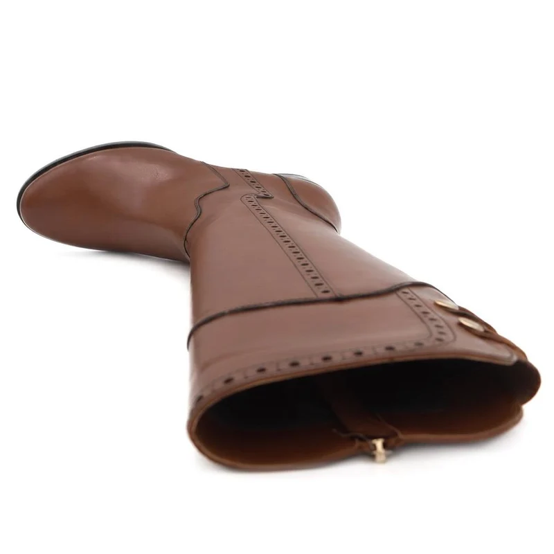 Rachel1 Extra Small Calf Fit Leather Long Boots - RACHEL1XS / 329 793 - Tan Leather