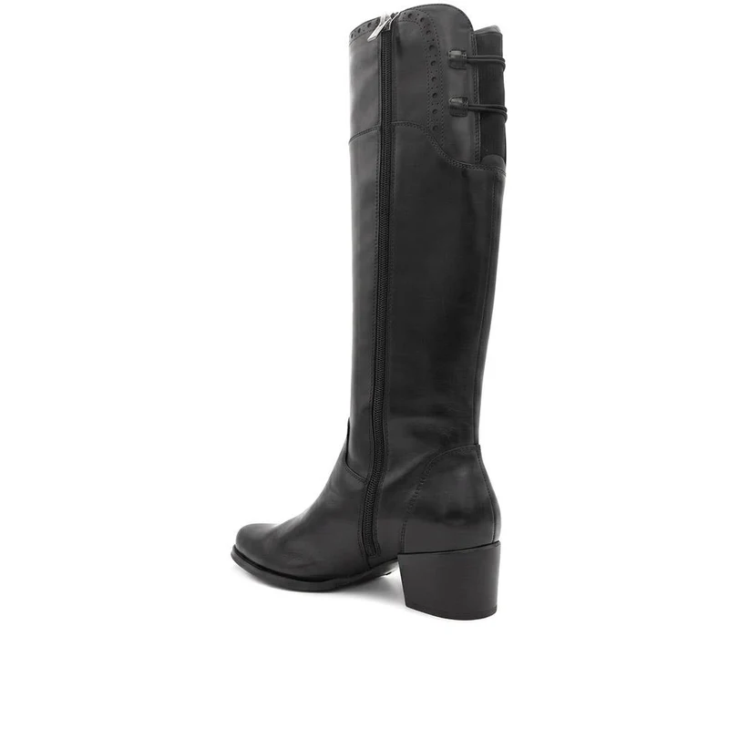 Rachel1 Extra Small Calf Fit Leather Long Boots - RACHEL1XS / 329 793 - Black