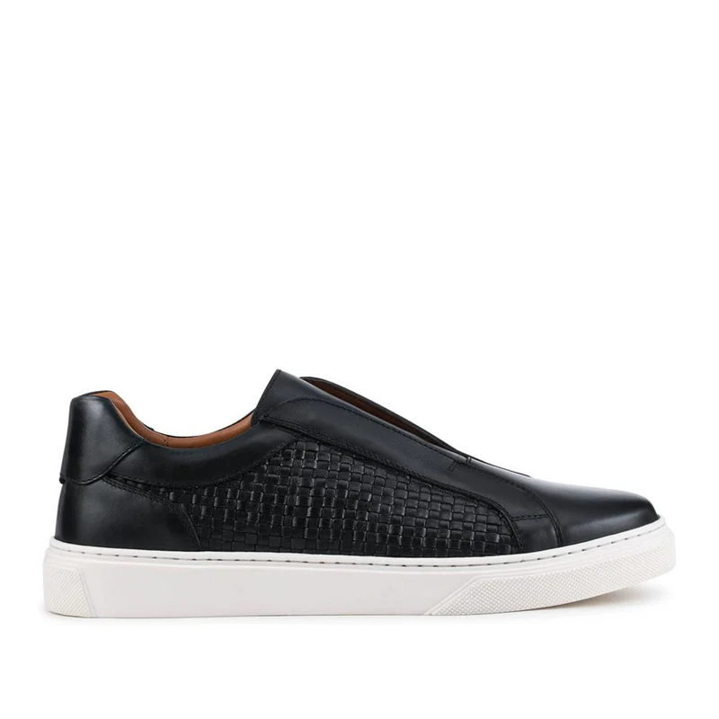 Swindon Leather Woven Slip On Trainers - SWINDON / 328 818