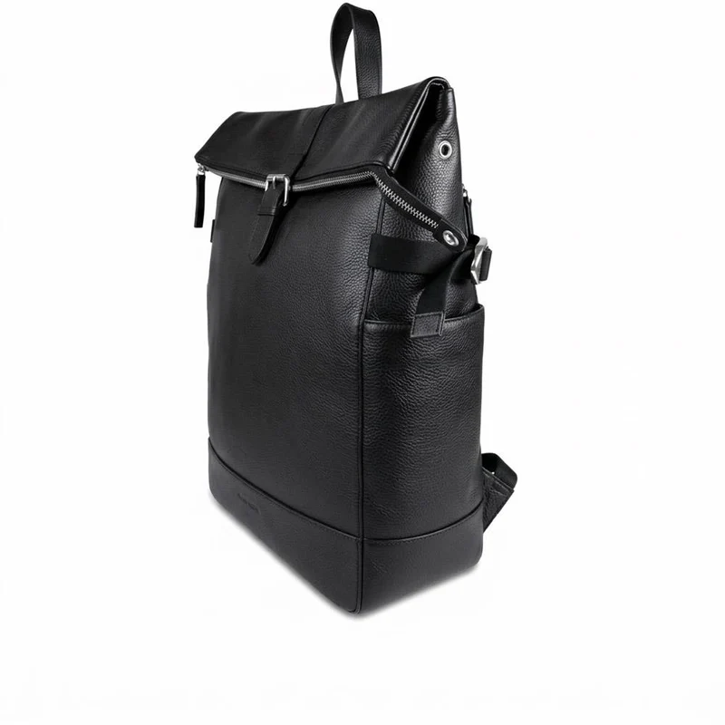Uphall Leather Backpack - UPHALL / 328 520 - Black Grain