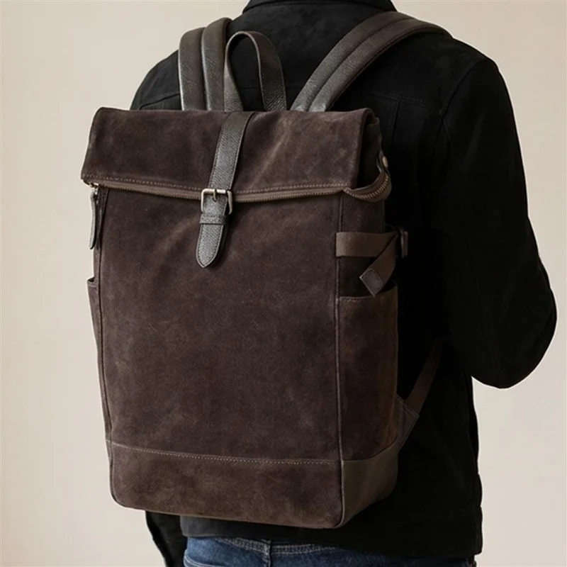 Uphall Leather Backpack - UPHALL / 328 520 - Chocolate Suede