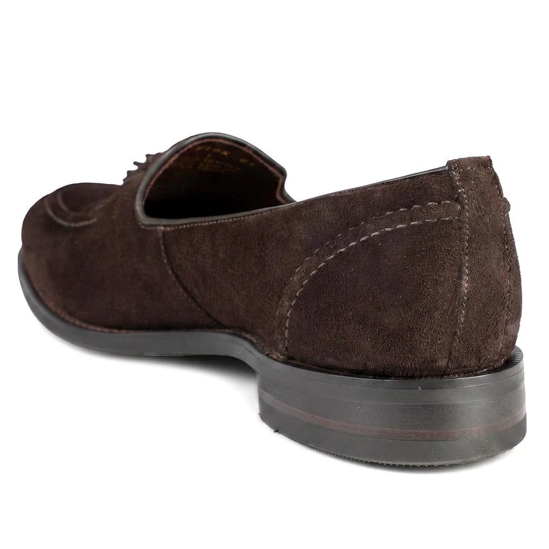 Loake Brunel Wide Fit Tassel Loafers - LOA44500 / 330 534 - Dark Brown Suede