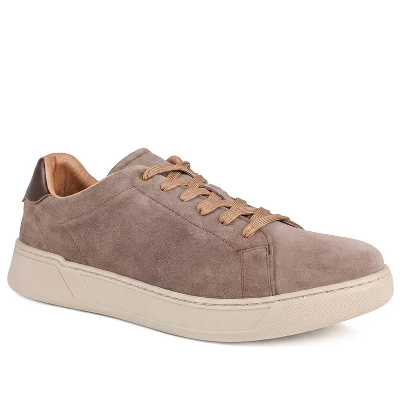 Salvino Leather Lace Up Trainers - SALVINO / 330 215 - Taupe Suede