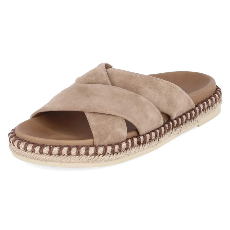 Espadrille-Pantoletten Braun