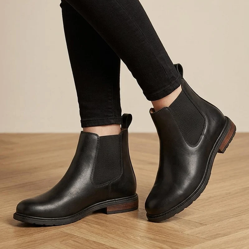 Mayah Wide Fit Leather Chelsea Boots - MAYAHWIDE / 329 731 - Black Leather