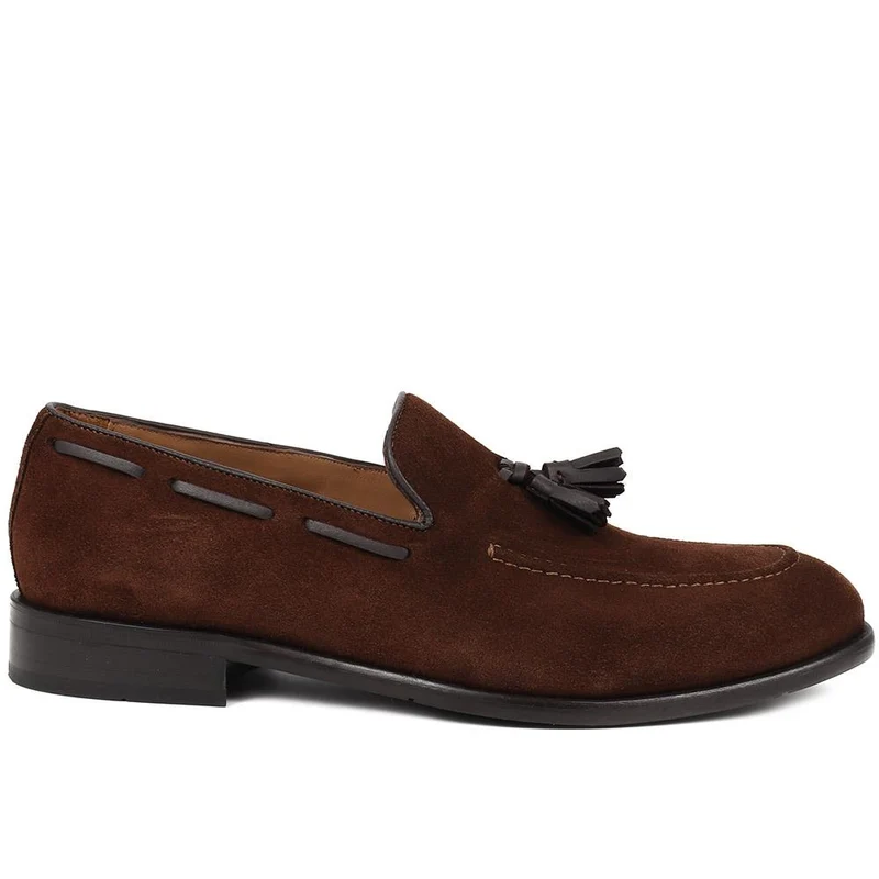 Devon2 Leather Loafers - DEVON2 / 324 972 - Brown Suede