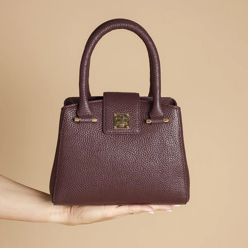 Whimsy Leather Top Handle Bag - WHIMSY / 323 891 - Burgundy
