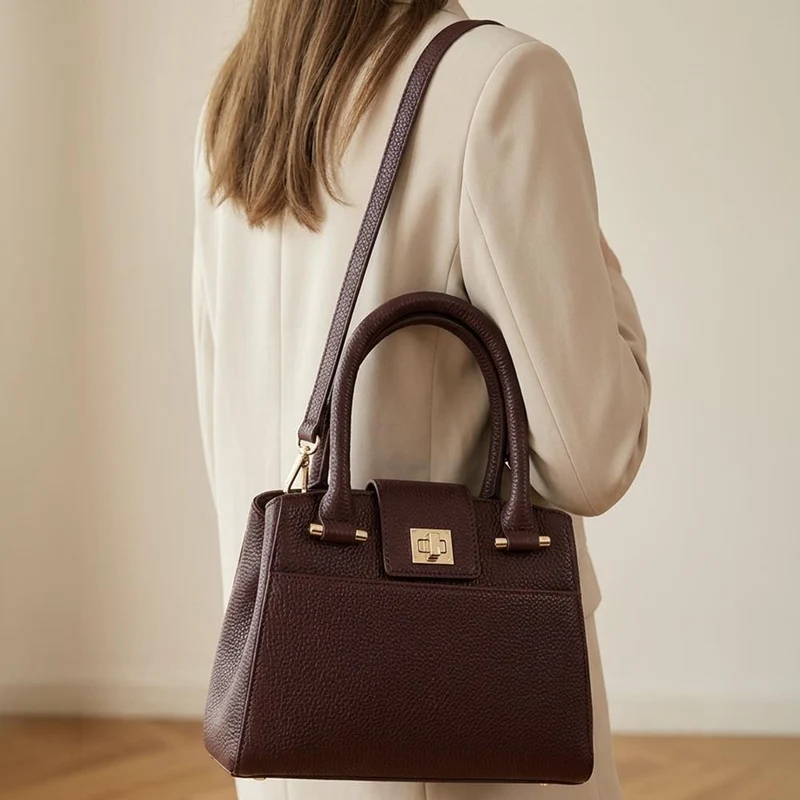 Whimsy Leather Top Handle Bag - WHIMSY / 323 891 - Burgundy