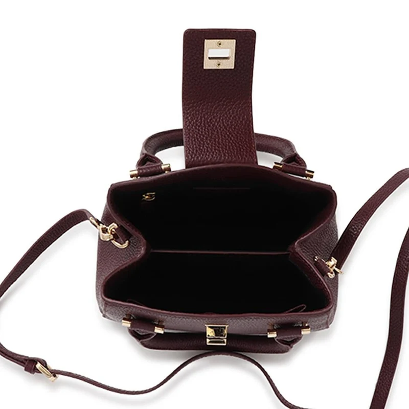 Whimsy Leather Top Handle Bag - WHIMSY / 323 891 - Burgundy