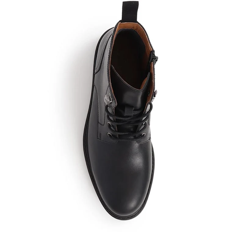 Derry Leather Lace-Up Boots - DERRY / 325 924 - Black