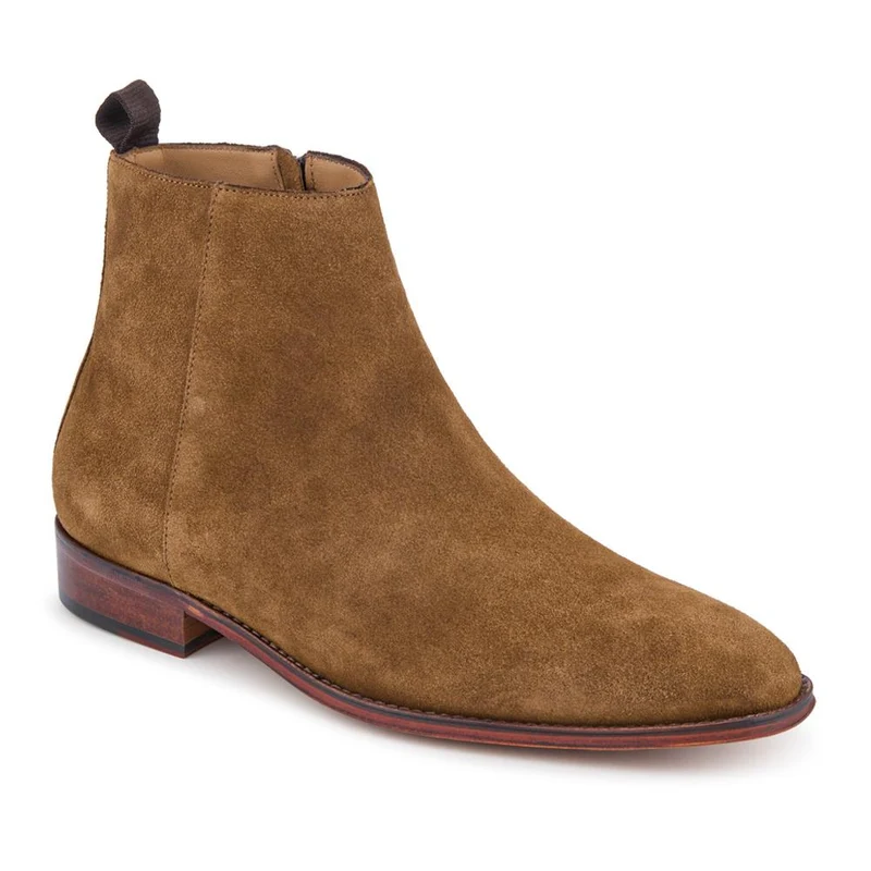Flaxen Leather Ankle Boots - FLAXEN / 325 744 - Tan Suede