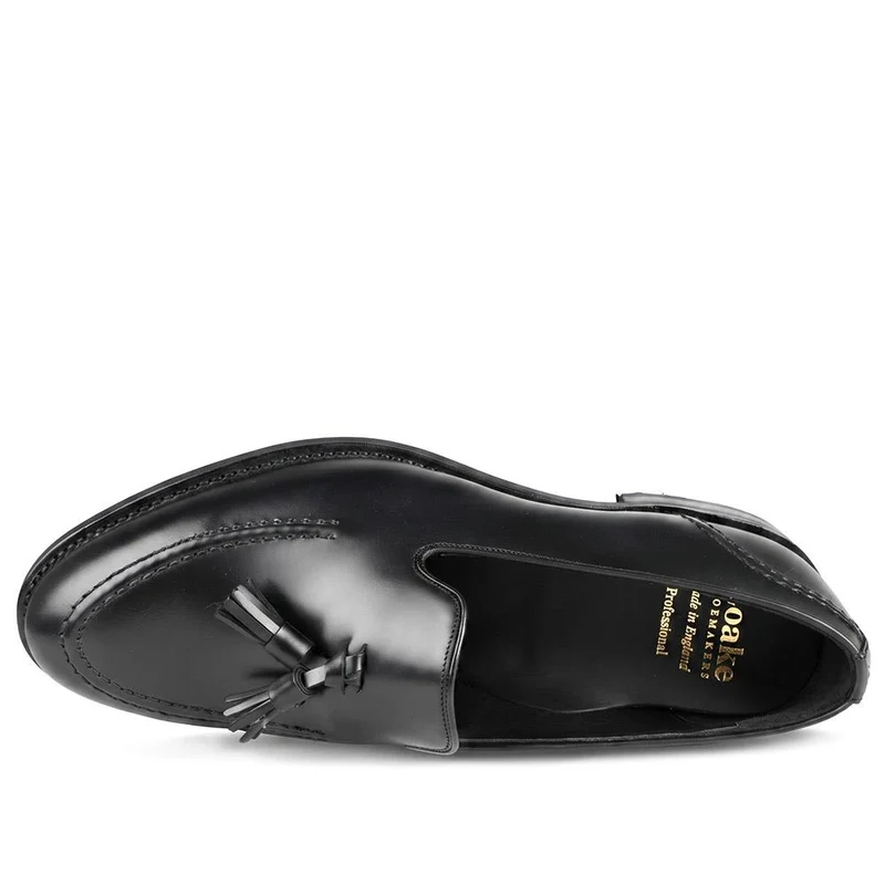 Loake Brunel Wide Fit Tassel Loafers - LOA44500 / 330 534 - Black Leather