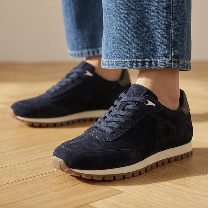 Ashwin Leather Trainers - ASHWIN / 330 077 - Navy Suede