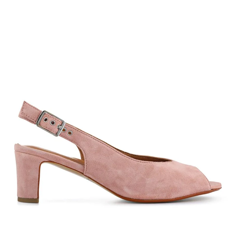 Xiomara Leather Slingback Court Shoes - XIOMARA / 327 552 - Blush Suede