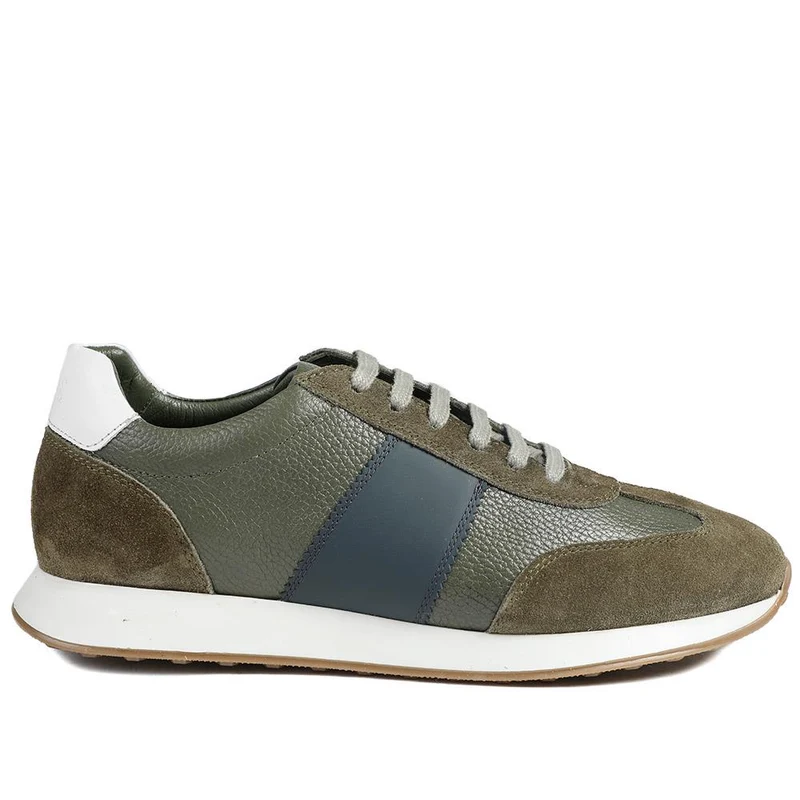 Silvio Leather & Suede Low-Top Trainer - SILVIO / 329 066 - Khaki Suede