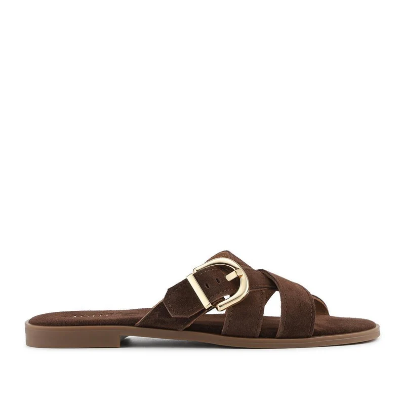 Hylda Smart Suede Leather Mules - HYLDA / 329 198 - Choco Suede