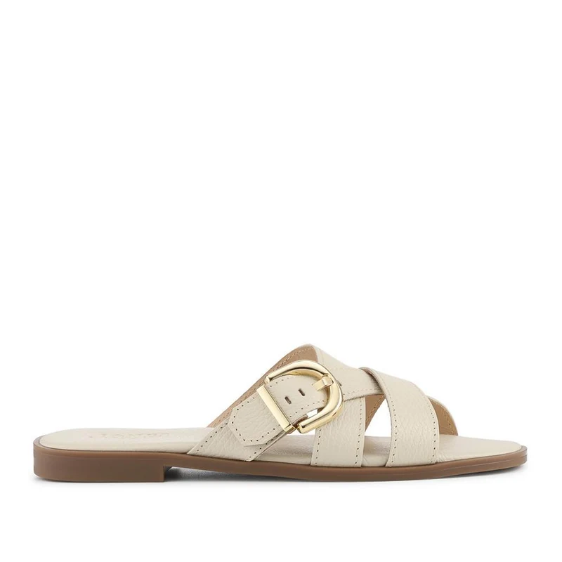 Hylda Smart Suede Leather Mules - HYLDA / 329 198 - Cream Leather