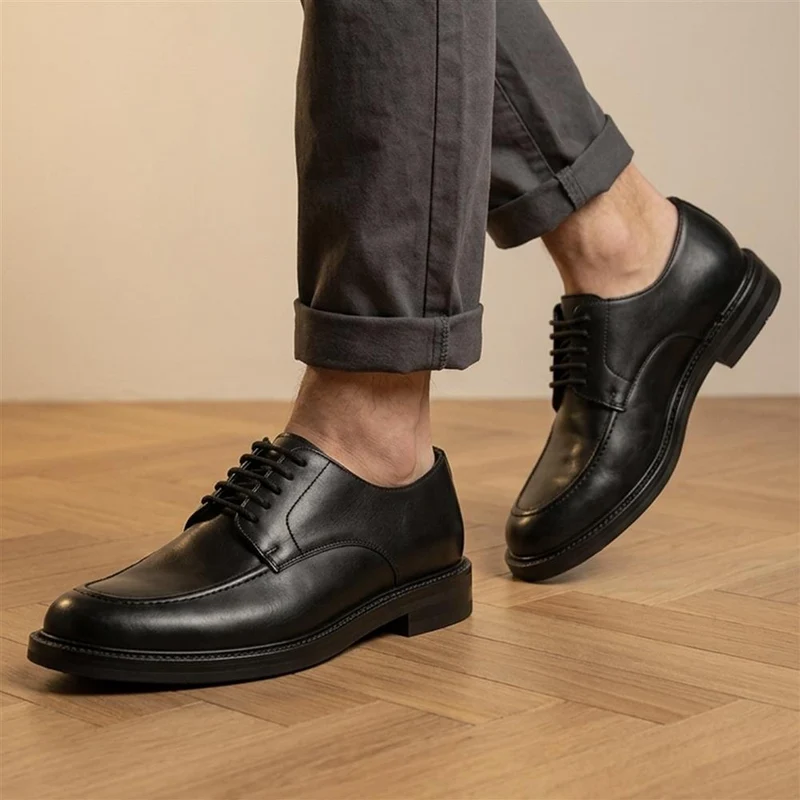 Marsden Premium Leather Derby Shoes - MARSDEN / 330 087 - Black